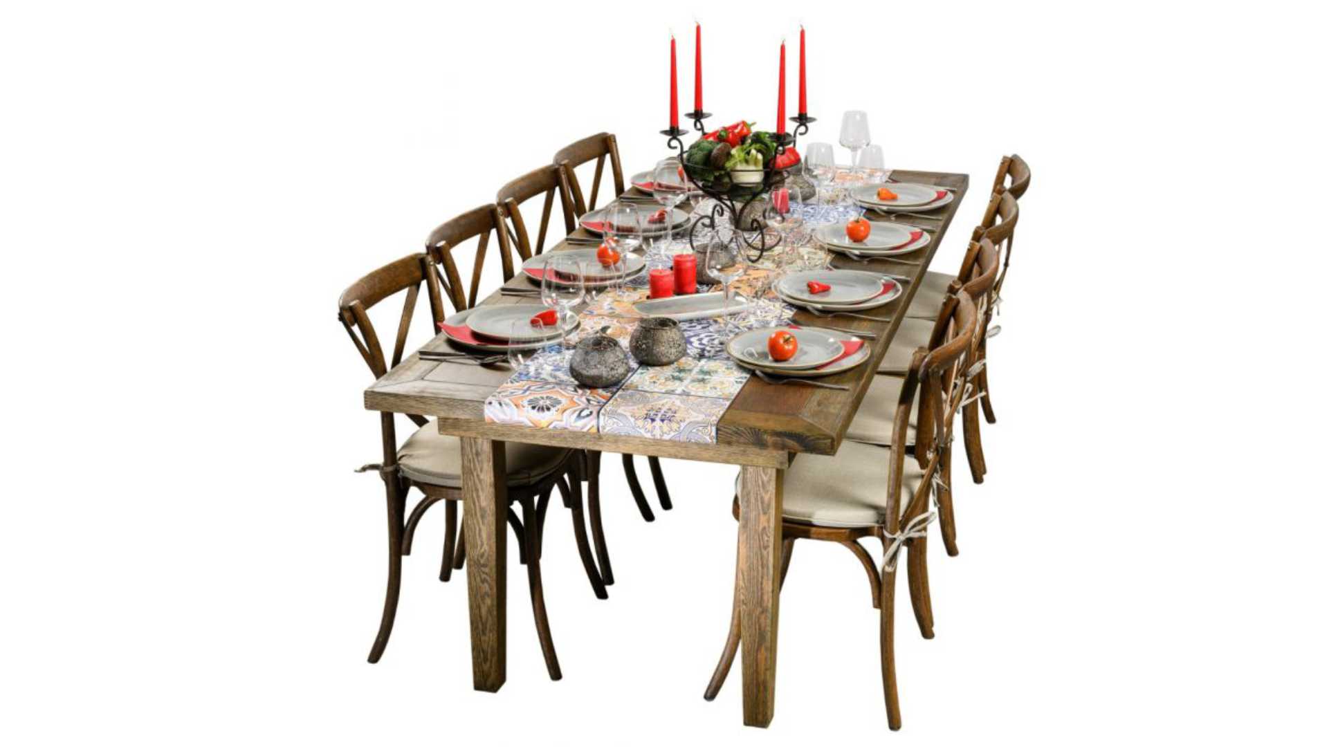 Tisch aus Holz braun- mieten bei eventTIME, der Partyausstatter