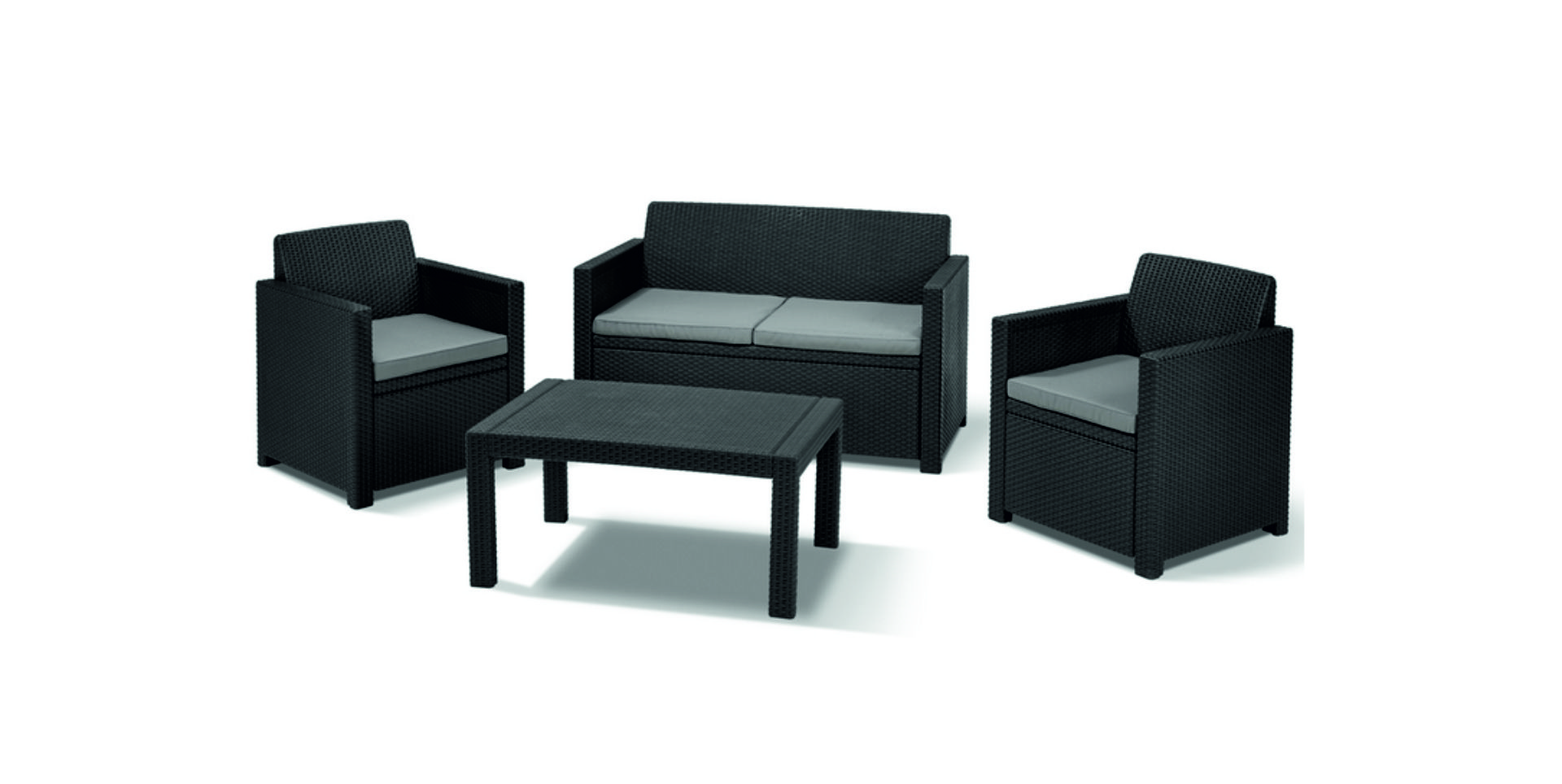 Ratan- Loungeset- grau-mieten bei eventTIME, der Partyausstatter